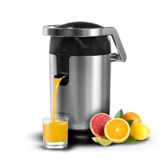 Cecotec Xqueeze Bullet Pro Exprimidor Electrico de Brazo - Potencia 600W - Boquilla Antigoteo - Acero Inoxidable - Filtro de Plastico - Color Negro y Plateado