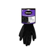 Cegasa Guantes de Trabajo Talla 9 - Fabricados en Poliester con Recubimiento de Poliuretano en Palma - Color Negro