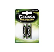 Cegasa HR6 Pack de 2 Pilas Recargables AA 2100mAh - Tecnologia Rtu - Mantiene 85% Energia un Año - Ideal para Dispositivos de Alta Intensidad