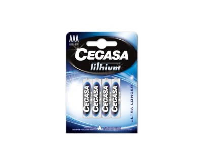Cegasa Lithium Pack de 4 Pilas de Litio AAA LR03 1.5V