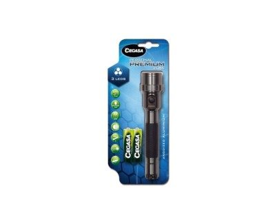 Cegasa Personal Premium Linterna 20lm - Fabicada en Aluminio Anodizado - Resistencia a Golpes y Humedad - Funciona con 2 Pilas LR6 (Incluidas)