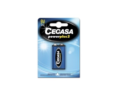 Cegasa Power Plus 2 Pack de 1 Pila 6F22 9V - Pila Salina para Aparatos de Bajo Consumo
