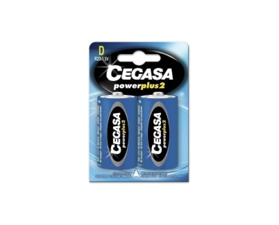 Cegasa Power Plus 2 Pack de 2 Pilas R20 D - Pilas Salinas para Aparatos de Bajo Consumo