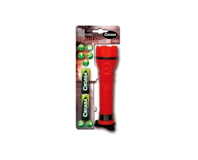 Cegasa Profesional Linterna de 3 LED - Cuerpo de Goma Antideslizante - Resistente a Golpes y Humedad - Funciona con 2 Pilas LR6 (Incluidas)
