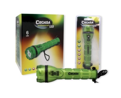 Cegasa Profesional Linterna de 3 LED - Resistente a Golpes y Agua IP44 - Funciona con 2 Pilas AA LR6 (No Incluidas)