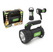 Cegasa Profesional Linterna/Foco LED 220lm - Modo Linterna, Foco y Lampara de Pie - Funciona con 3 Pilas AA (No Incluidas) - Color Negro/Verde