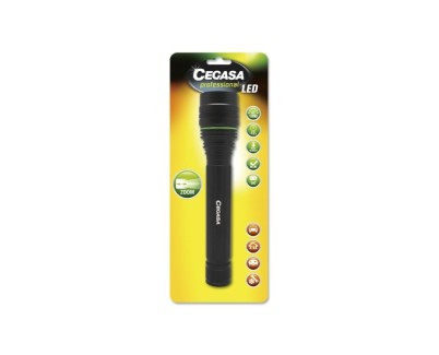 Cegasa Profesional Linterna LED 1000lm - Medidas 22.5 x 5cm - Fabricada en Aluminio - Funciona con 3 Pilas C LR14 (No Incluidas)