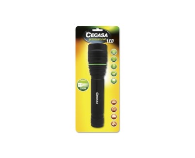 Cegasa Profesional Linterna LED 2000lm - Medidas 24 x 5.5cm - Fabricada en Aluminio - 3 Posiciones - Funciona con 9 Pilas AA (No Incluidas)