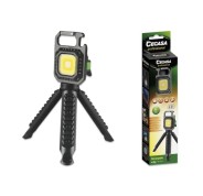 Cegasa Profesional Linterna Mini con Tripode COB hasta 670lm - Luz Blanca, Amarilla, Blanca y Amarilla Combinadas, Luz Roja y Luz Flash Intermitente - Bateria Recargable USB-C - Color Negro