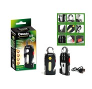 Cegasa Profesional Linterna Supervivencia COB+1 LED hasta 400lm - Autonomia hasta 1.5h - Bateria 300mAh USB-C - Color Negro