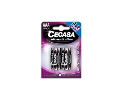 Cegasa Ultra Alcaline Pack de 6 Pilas LR03 AAA - Alta Tecnologia - Mas Capacidad, Potencia y Rendimiento