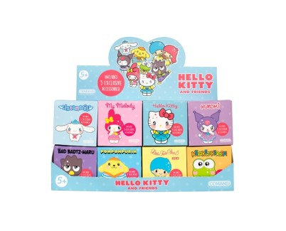 Comansi Display Hello Kitty and Friends Sorpresa 16 Unidades - 10 modelos - 5 Accesorios Exclusivos - Tamaño 8,5 x 8,5 x 8,5 cm - Figuras Coleccionables