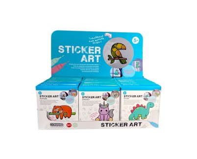 Comansi Display Sticker Art Basic 18 Unidades - Pegatinas Creativas para Ventanas  - Manualidades Infantiles - Surtido Temático