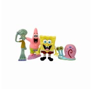 Comansi Set Familia Bob Esponja 4 Figuras - Coleccionable  - Bob Esponja, Calamardo, Patricio y Don Cangrejo