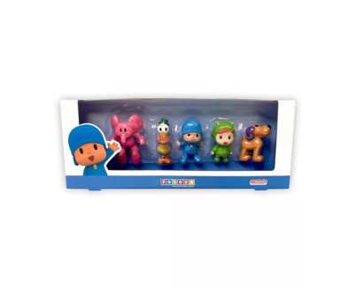 Comansi Set Pocoyo Colección Original - 5 Figuras - Personajes Televisión - Pocoyo, Nina, Elly, Pato y Lola - Juguete Educativo
