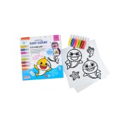 Comansi Sticker Art Junior Baby Shark - Pegatinas Creativas para Ventanas  - Manualidades Infantiles - Surtido Temático