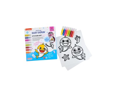 Comansi Sticker Art Junior Baby Shark - Pegatinas Creativas para Ventanas  - Manualidades Infantiles - Surtido Temático