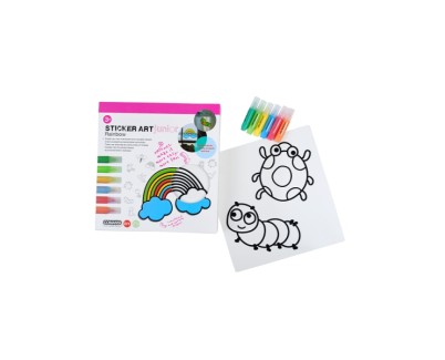 Comansi Sticker Art Junior Rainbow - Pegatinas Creativas para Ventanas  - Manualidades Infantiles - Surtido Temático