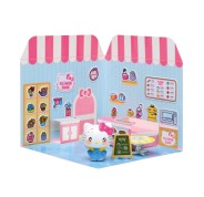 Comansi Sticker House Hello Kitty Flower Cafe - Incluye Figura - Stickers Lavables -  Escenario Adorable - Juego Creativo