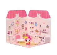 Comansi Sticker House My Melody Tea Room - Incluye Figura - Stickers Lavables -  Escenario Adorable - Juego Creativo
