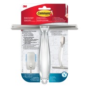 Command Limpiamamparas con Gancho - Acero Inoxidable - Incluye 2 Tiras Adhesivas para Aseo - Color Niquel Satinado