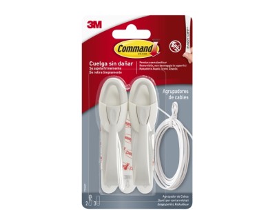 Command Organizador de Cables - Fijacion en Superficie - Color Blanco