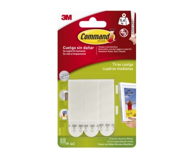Command Tiras Adhesivas para Colgar Cuadros - Color Blanco