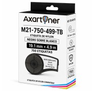 Compatible Brady M21-750-499-TB Cinta de Etiquetas de Nylon - Texto negro sobre fondo blanco - Ancho 19.1mm x 4.9 metros - 750 Etiquetas