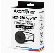 Compatible  Brady M21-750-595-WT Cinta de Etiquetas de Vinilo - Texto negro sobre fondo blanco - Ancho 19.1mm x 6.4 metros - 750 Etiquetas