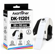 Compatible Brother DK11201 - Etiquetas Precortadas de Direccion - 29x90 mm - 400 Unidades - Texto negro sobre fondo blanco