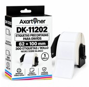 Compatible Brother DK11202 - Etiquetas Precortadas para Envios - 62x100 mm - 300 Unidades - Texto negro sobre fondo blanco