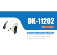 Compatible Brother DK11202 - Etiquetas Precortadas para Envios - 62x100 mm - 300 Unidades - Texto negro sobre fondo blanco