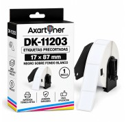 Compatible Brother DK11203 - Etiquetas Precortadas para Carpetas - 17x87 mm - 300 Unidades - Texto negro sobre fondo blanco
