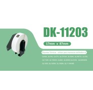 Compatible Brother DK11203 - Etiquetas Precortadas para Carpetas - 17x87 mm - 300 Unidades - Texto negro sobre fondo blanco
