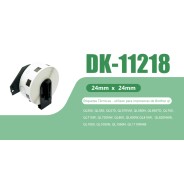 Compatible Brother DK11218 - Etiquetas Precortadas Circulares - 24 mm de Diametro - 1000 Unidades - Texto negro sobre fondo blanco