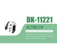Compatible Brother DK11221 - Etiquetas Precortadas Cuadradas - 23x23 mm - 1000 Unidades - Texto negro sobre fondo blanco