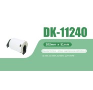 Compatible Brother DK11240 - Etiquetas Precortadas Multiproposito Grandes - 102x51 mm - 600 Unidades - Texto negro sobre fondo blanco