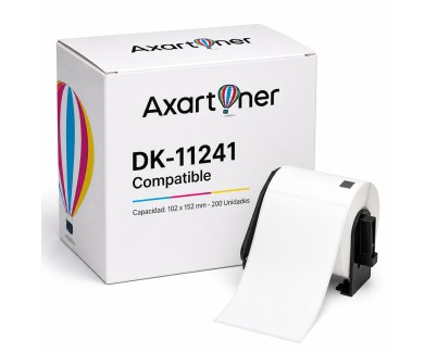 Compatible Brother DK11241 - Etiquetas Precortadas para Envios Grandes - 102x152 mm - 200 Unidades - Texto negro sobre fondo blanco