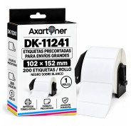 Compatible Brother DK11241 - Etiquetas Precortadas para Envios Grandes - 102x152 mm - 200 Unidades - Texto negro sobre fondo blanco