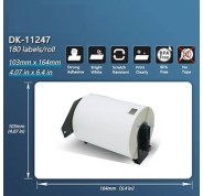 Compatible Brother DK11247 - Etiquetas Precortadas para Envios Grandes - 103x164 mm - 180 Unidades - Texto negro sobre fondo blanco