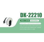 Compatible Brother DK22210 - Etiquetas de Tamaño personalizado - Ancho 29mm x 30,48 metros - Texto negro sobre fondo blanco