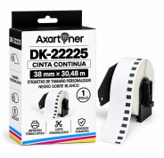 Compatible Brother DK22225 - Etiquetas de Tamaño personalizado - Ancho 38mm x 30,48 metros - Texto negro sobre fondo blanco