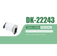 Compatible Brother DK22243 - Etiquetas de Tamaño personalizado - Ancho 102mm x 30,48 metros - Texto negro sobre fondo blanco
