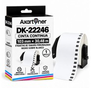 Compatible Brother DK22246 - Etiquetas de Tamaño personalizado - Ancho 103mm x 30,48 metros - Texto negro sobre fondo blanco