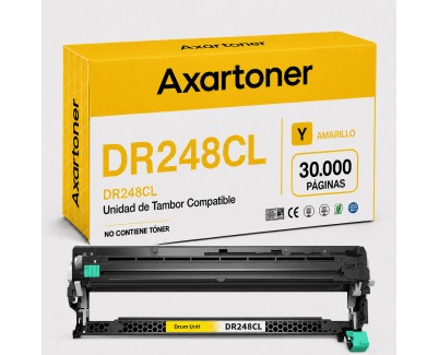 Compatible Brother DR-248 / DR248CL Amarillo Tambor de Imagen (Drum) para Brother DCP-L: 3515CDW 3520CDW 3520CDWE 3555CDW 3560CDW / HL-L: 3215CW 3220CW 3220CWE 3240CDW 8230CDW 8240CDW / MFC-L: 3740CDW 3740CDWE 3760CDW 8340CDW 8390CDW