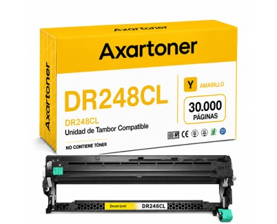 Compatible Brother DR-248 / DR248CL Amarillo Tambor de Imagen (Drum) para Brother DCP-L: 3515CDW 3520CDW 3520CDWE 3555CDW 3560CDW / HL-L: 3215CW 3220CW 3220CWE 3240CDW 8230CDW 8240CDW / MFC-L: 3740CDW 3740CDWE 3760CDW 8340CDW 8390CDW