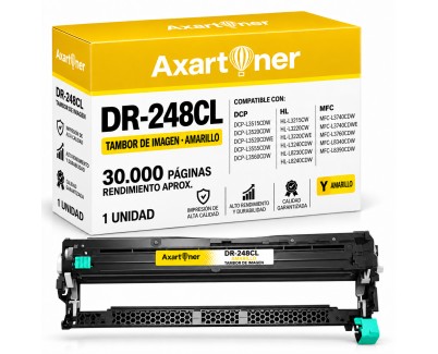 Compatible Brother DR-248 / DR248CL Amarillo Tambor de Imagen (Drum) para Brother DCP-L: 3515CDW 3520CDW 3520CDWE 3555CDW 3560CDW / HL-L: 3215CW 3220CW 3220CWE 3240CDW 8230CDW 8240CDW / MFC-L: 3740CDW 3740CDWE 3760CDW 8340CDW 8390CDW