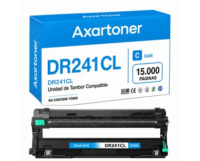Compatible Brother DR241CL / DR-241 Cyan Tambor de Imagen (Drum) para Brother DCP: 9015CDW 9017CDW 9020CDW 9022CDW / HL: 3140CW 3142CW 3150CDW 3152CDW 3170CDW 3172CDW / MFC: 9140CDN 9142CDN 9330CDW 9332CDW 9340CDW 9342CDW