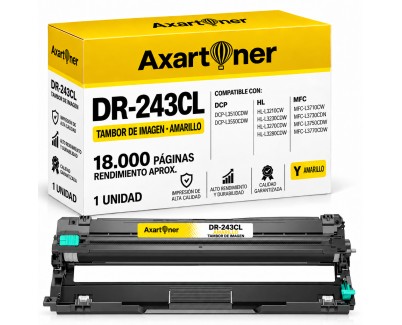 Compatible Brother DR243CL / DR-243 Amarillo Tambor de Imagen (Drum) para DCP-L3510CDW, DCP-L3550CDW, HL-L3210CW, HL-L3230CDW, HL-L3270CDW, HL-L3280CDW, MFC-L3710CW, MFC-L3730CDN, MFC-L3750CDW, MFC-L3770CDW