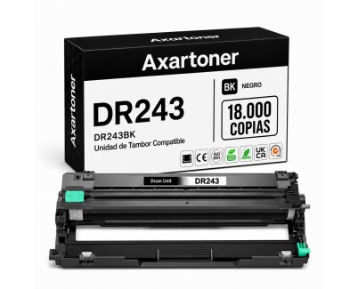 Compatible Brother DR243CL / DR-243 Negro Tambor de Imagen (Drum) para DCP-L3510CDW, DCP-L3550CDW, HL-L3210CW, HL-L3230CDW, HL-L3270CDW, HL-L3280CDW, MFC-L3710CW, MFC-L3730CDN, MFC-L3750CDW, MFC-L3770CDW
